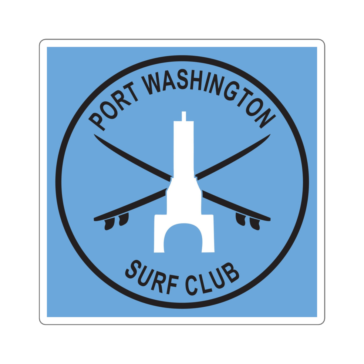 Port Life Sticker Port Washington Surf Club Square Stickers - Great Lakes Surf Gear – The ...