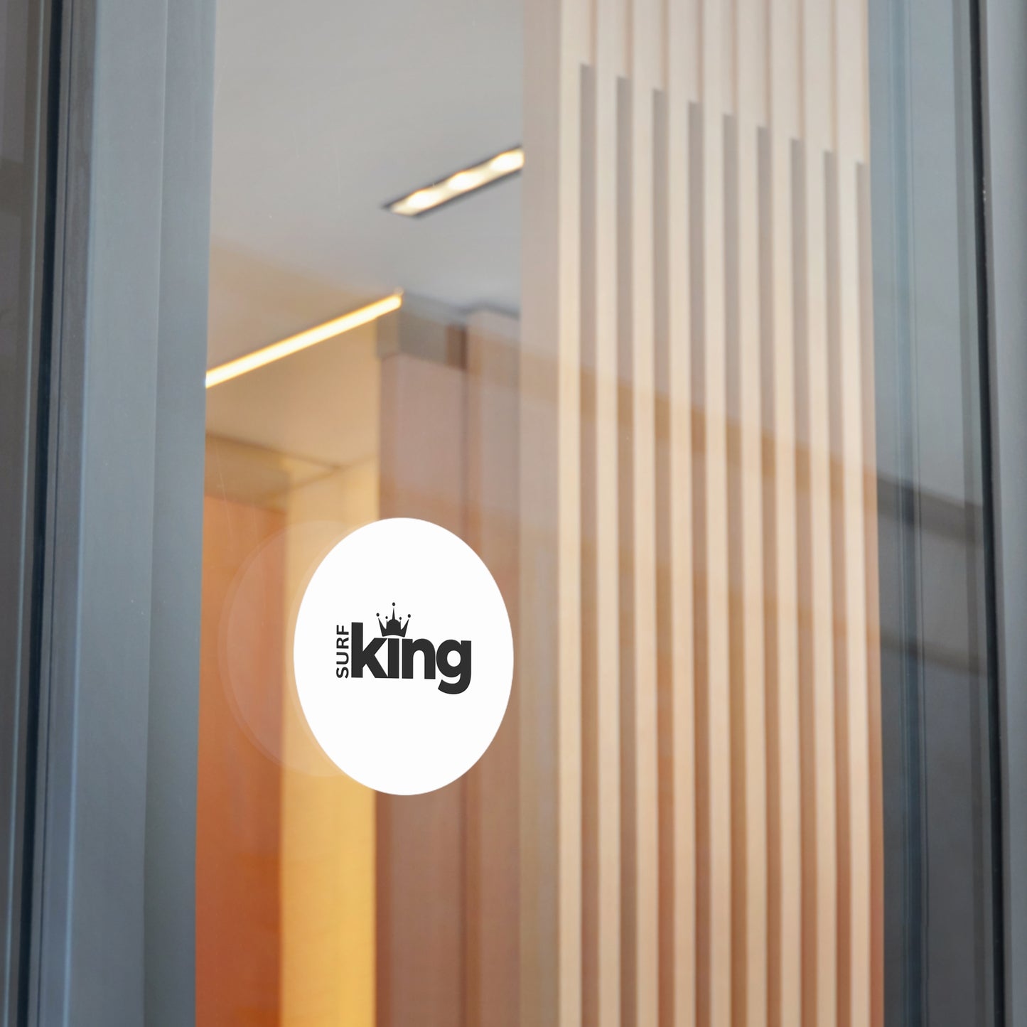 Surf King Round Vinyl Sticker — Waterproof Surfboard Decal