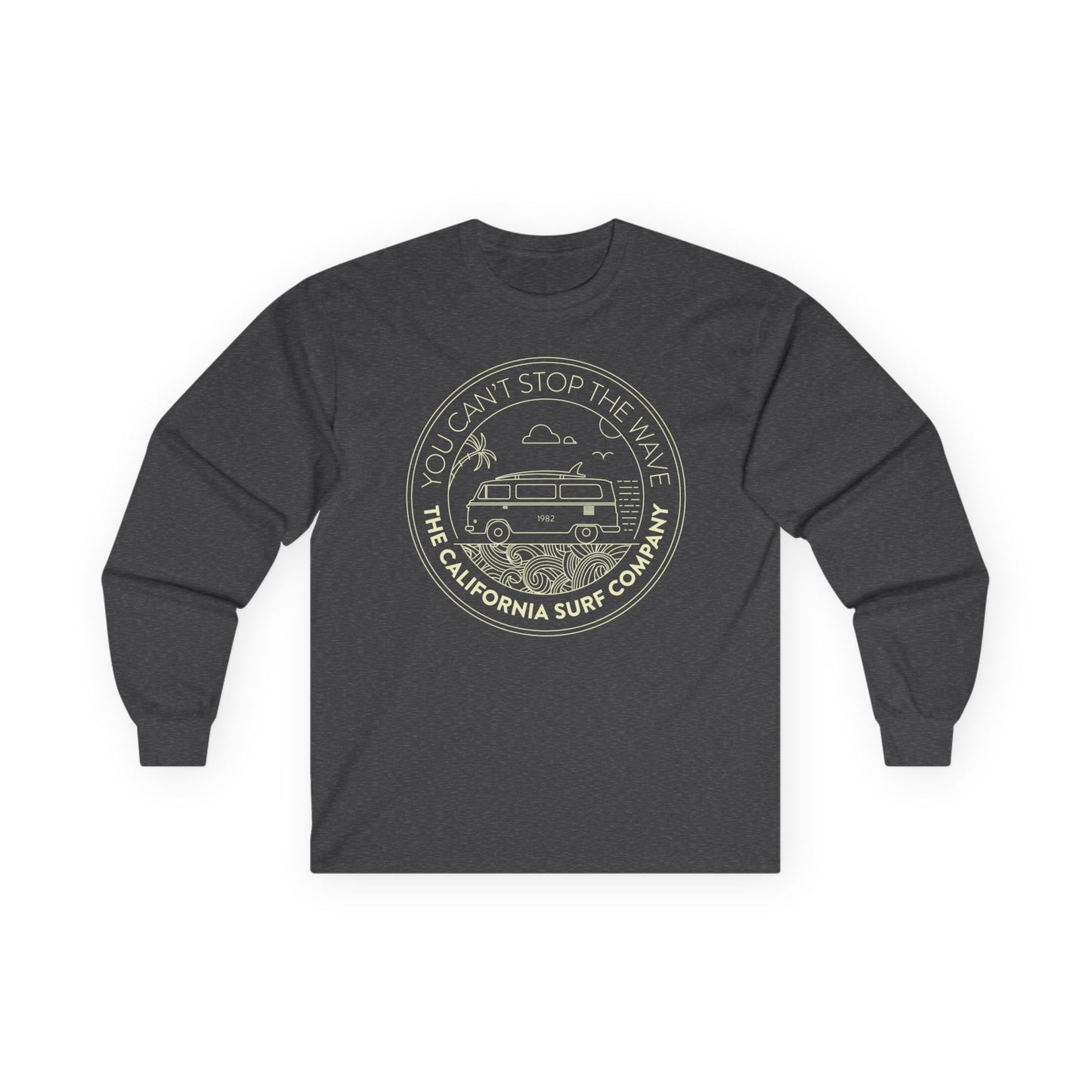California Surf Van Long Sleeve Tee - Retro Style, Gift for Surfers, Unisex Apparel, Beach Lover Gift, Vacation Outfit, Casual Wear