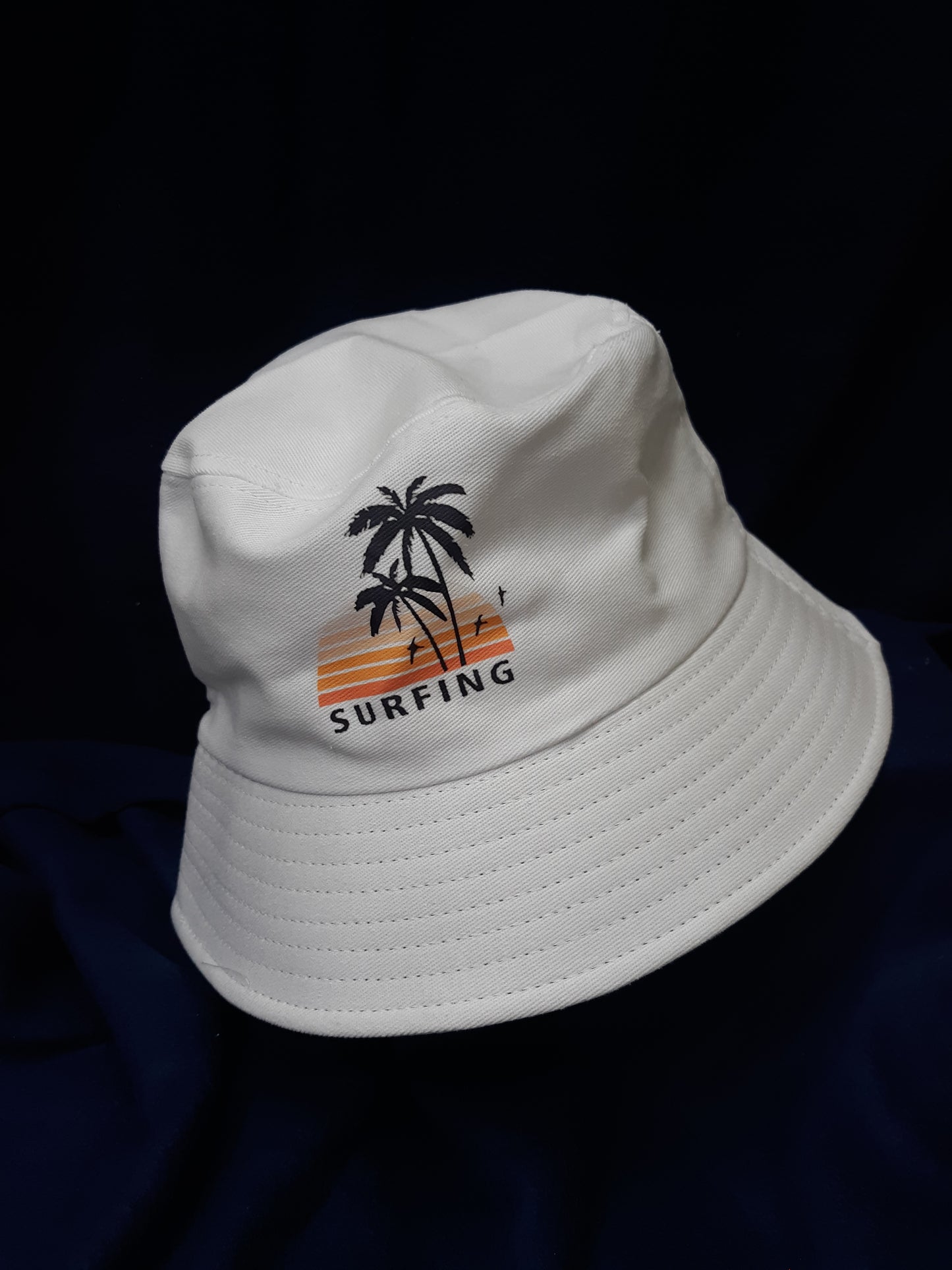 White Surfing Bucket Hat