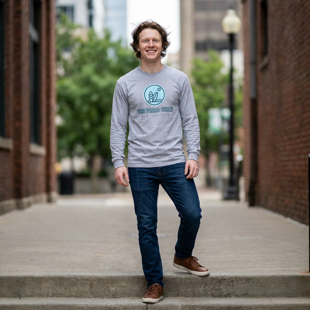 The Board Shack Long Sleeve Tee — Coastal Surf Logo Shirt