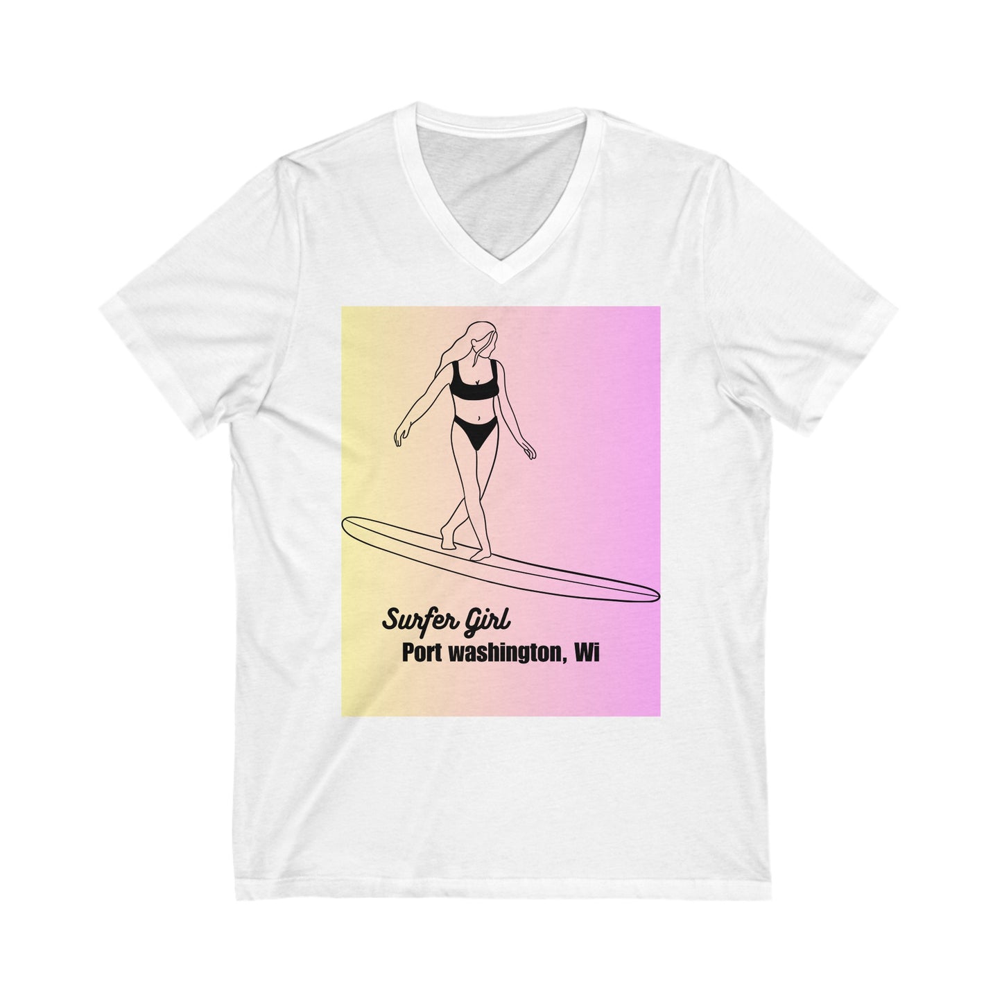 Surfer Girl Women's Jersey Short Sleeve V-Neck Tee