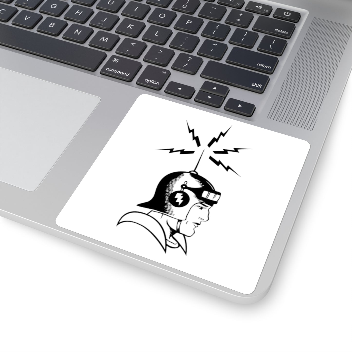 Cosmic Radio Operator Square Stickers - Retro Vibe for Surf & Tech Enthusiasts