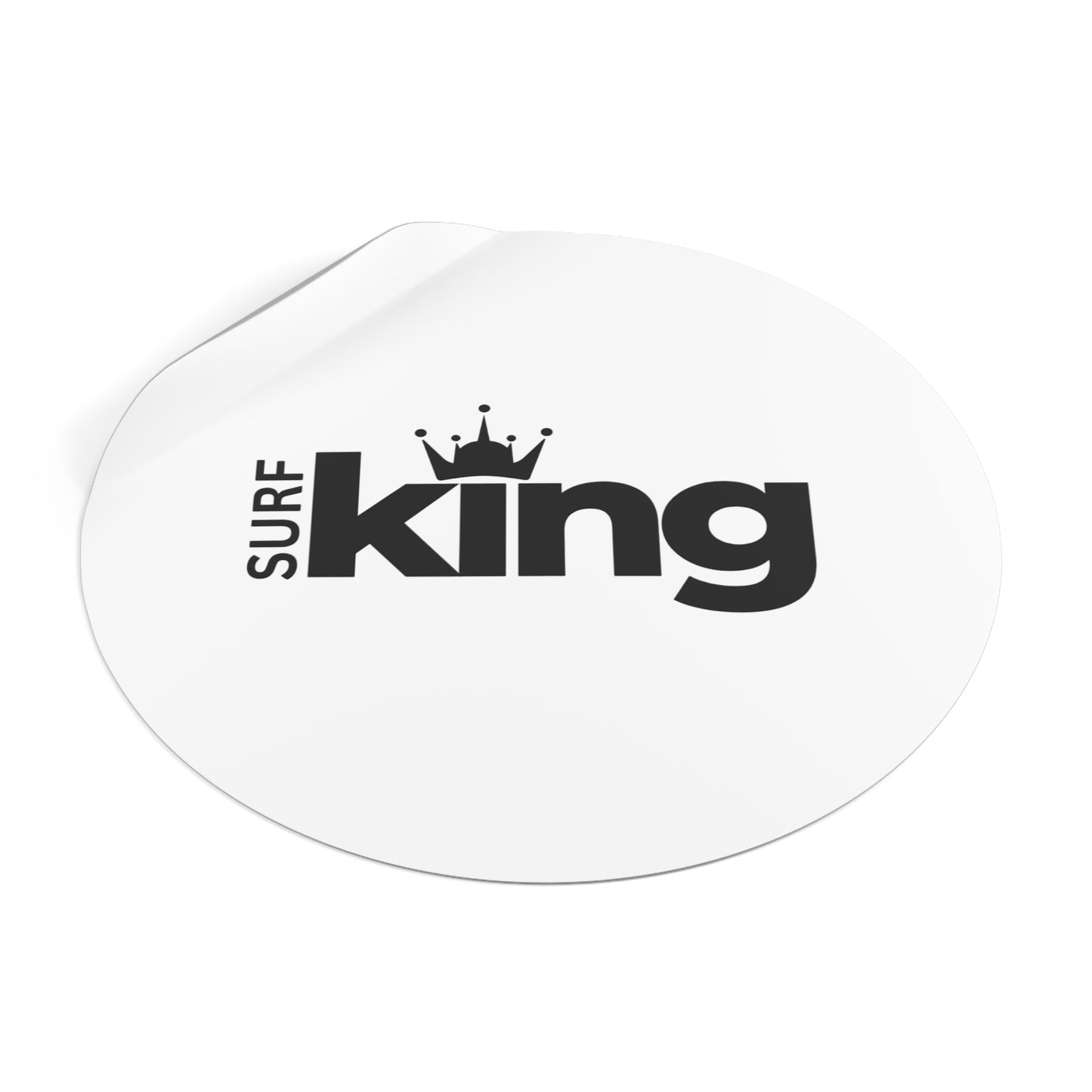 Surf King Round Vinyl Sticker — Waterproof Surfboard Decal