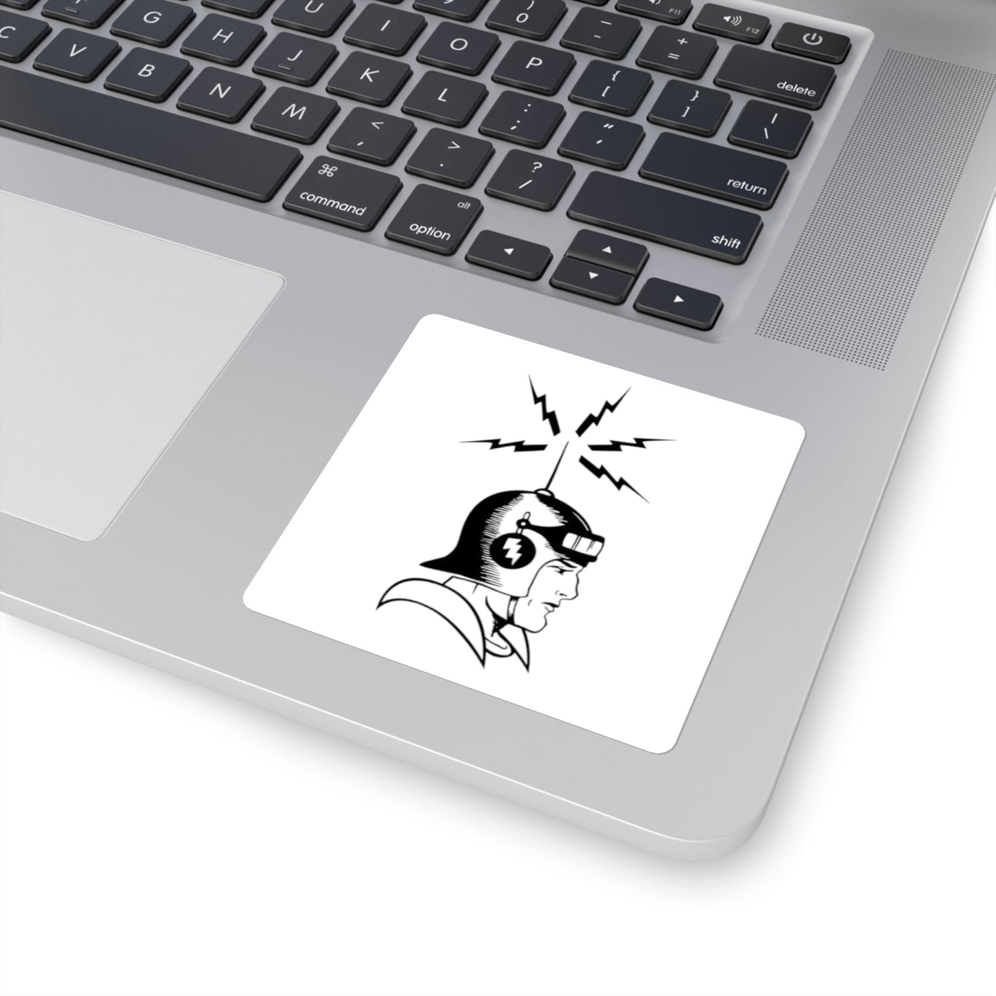 Cosmic Radio Operator Square Stickers - Retro Vibe for Surf & Tech Enthusiasts