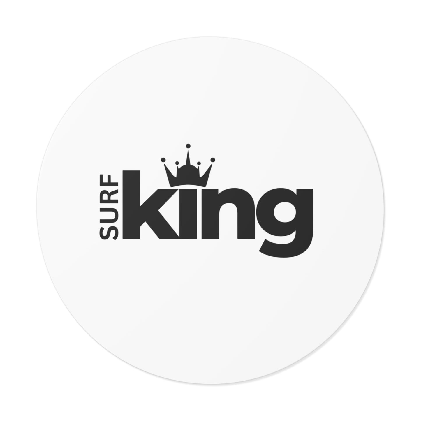 Surf King Round Vinyl Sticker — Waterproof Surfboard Decal