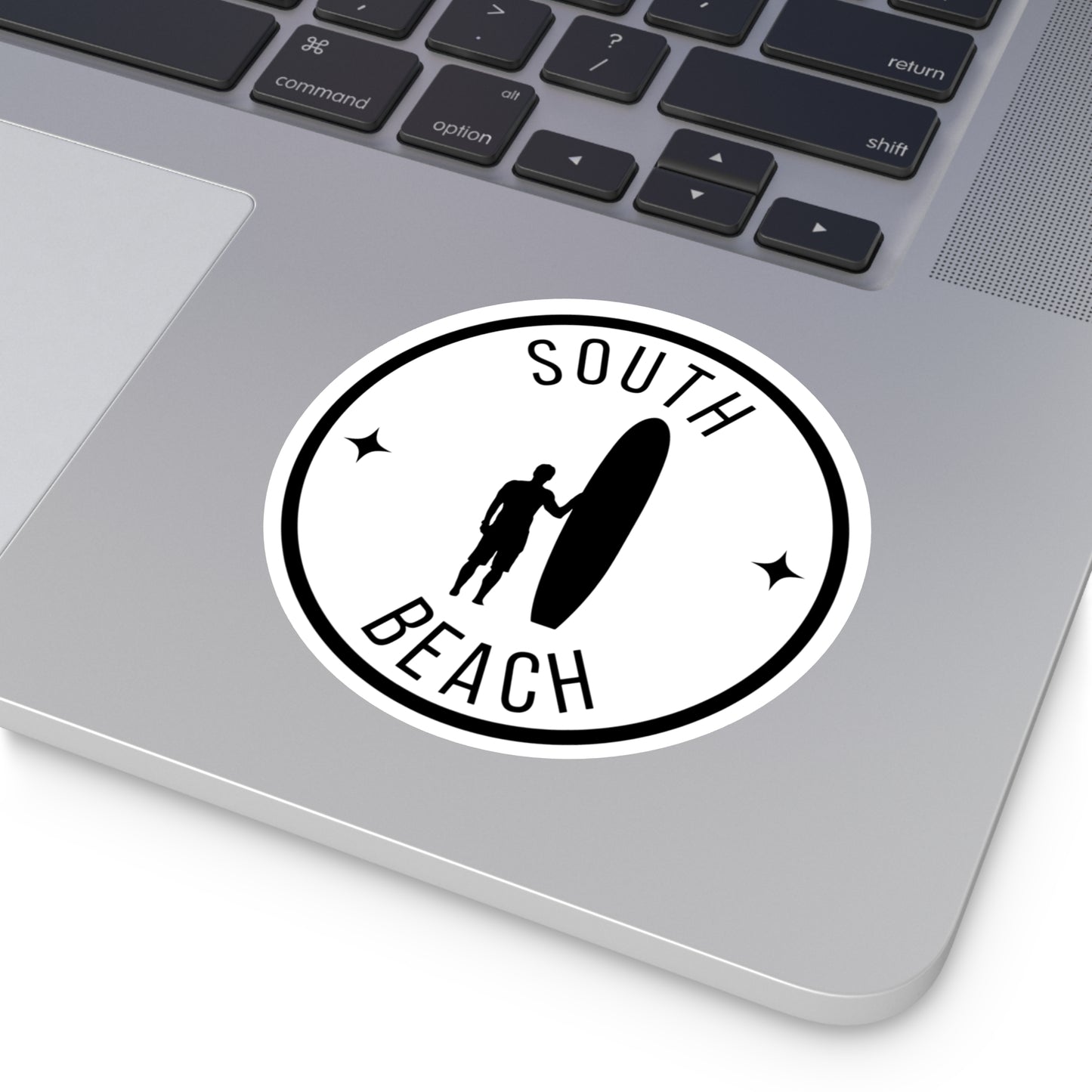 South Beach Surfboard Round Vinyl Sticker — Surfing Decal
