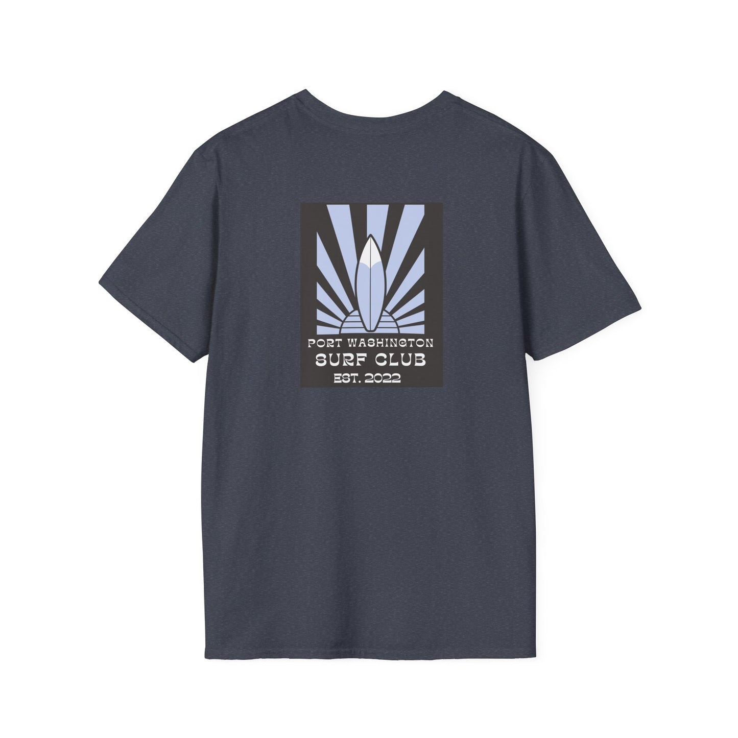 Port Washington Surf Club Unisex Softstyle T-Shirt - Retro Beach Vibe with Gnarly Skull Graphics