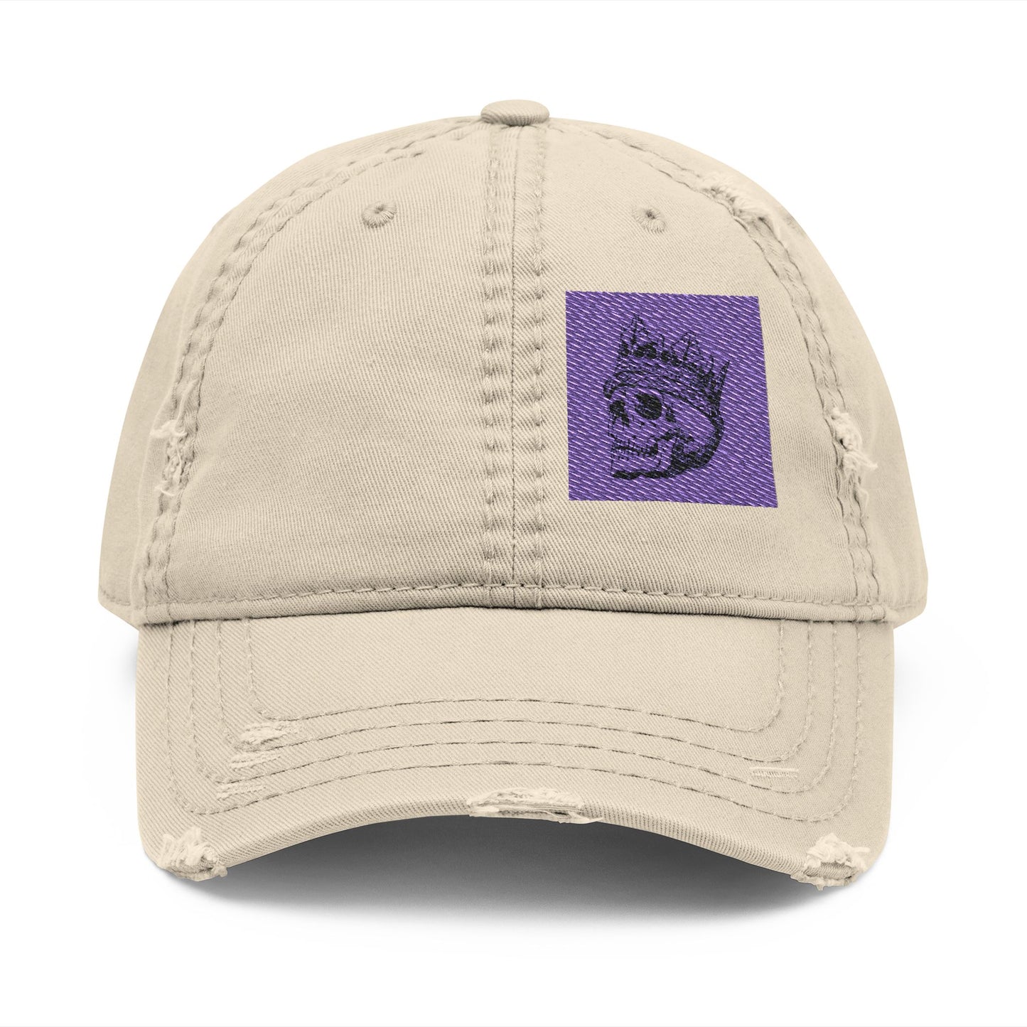 Surf King Distressed Dad Hat with Skull Embroidery - Great Lakes Surf Apparel