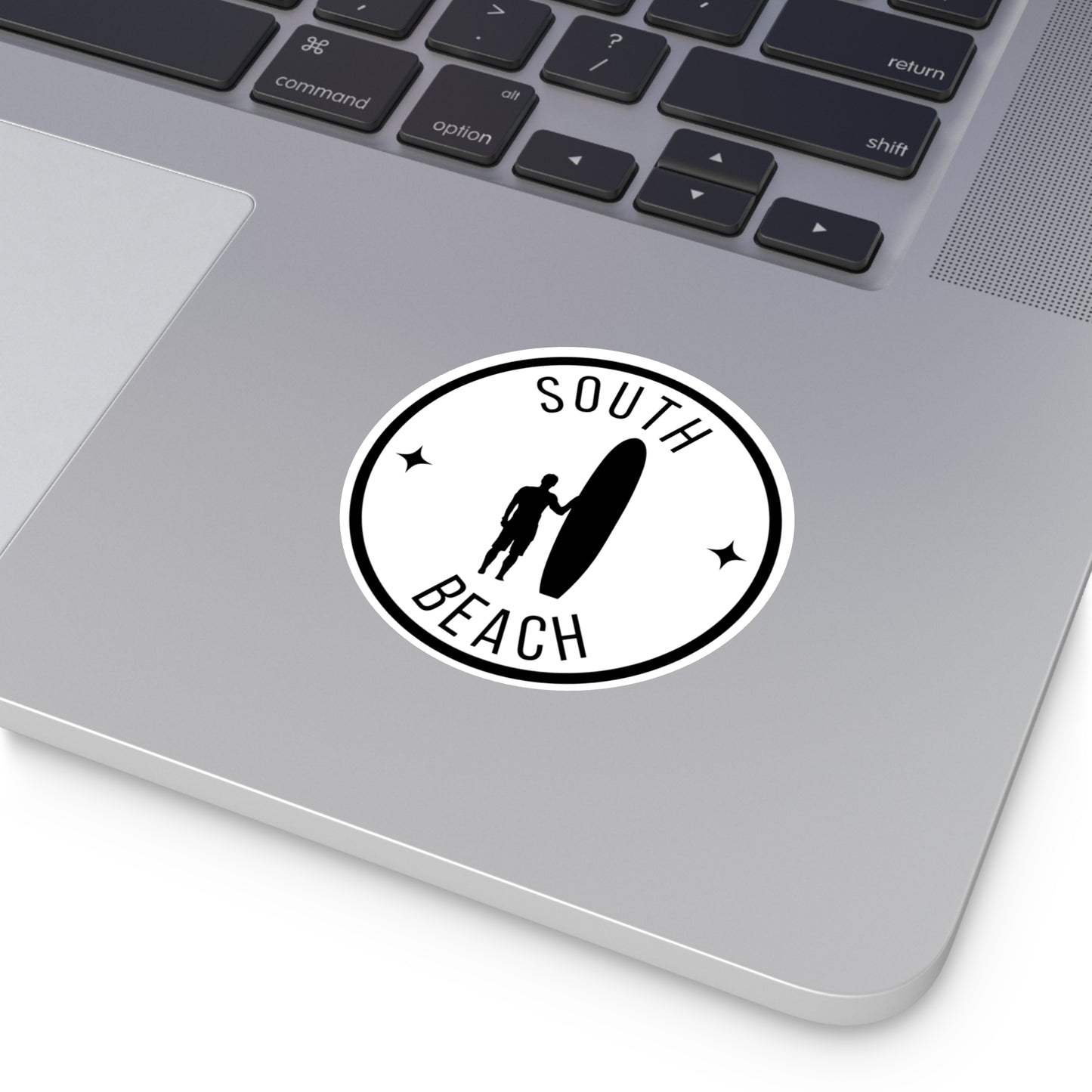 South Beach Surfboard Round Vinyl Sticker — Surfing Decal