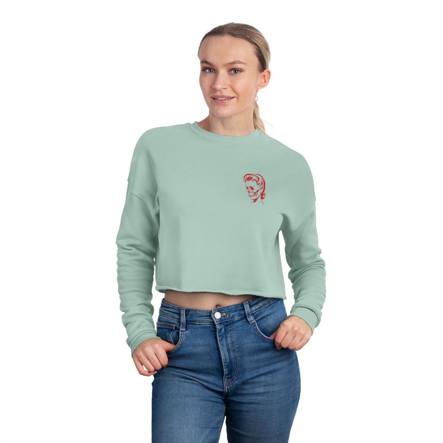 Gnarly Surfer Girl Cropped Sweatshirt - Cool and Trendy Fashion for Beach Lovers
