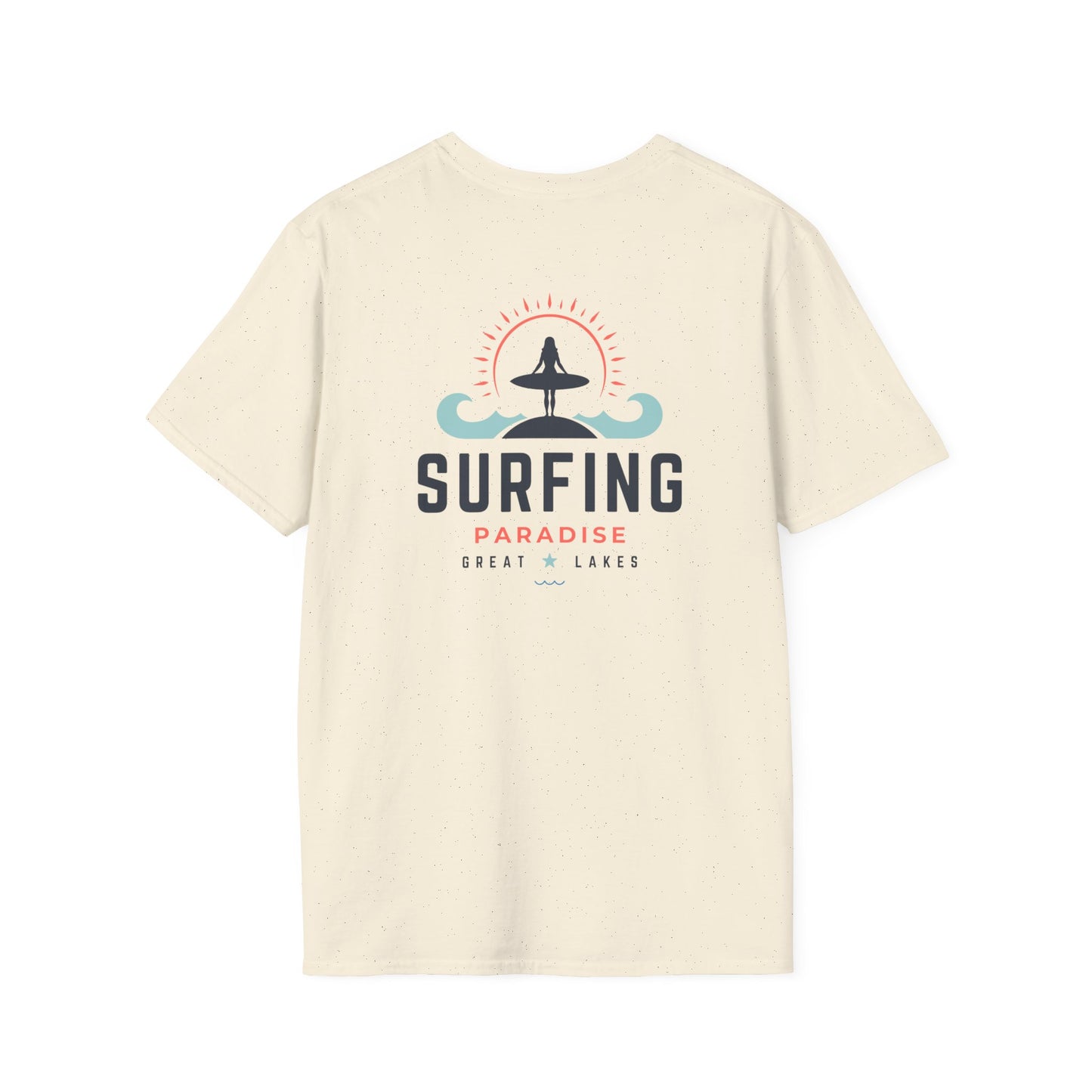 Great Lakes Surfing Paradise Unisex Softstyle T-Shirt - Relaxed Fit for Beach Lovers