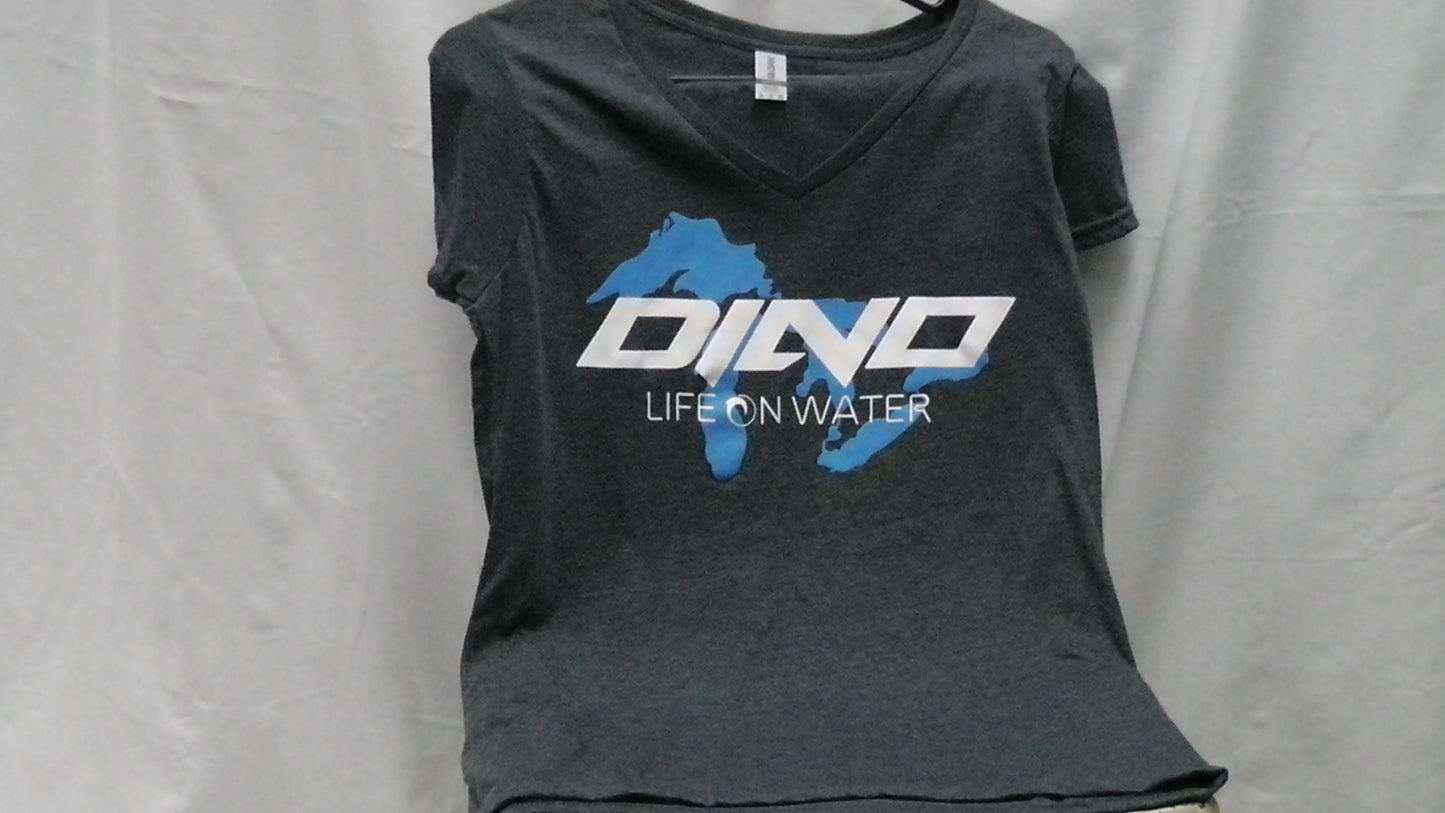 Dino Life on Water Women's V-neck T-shirt