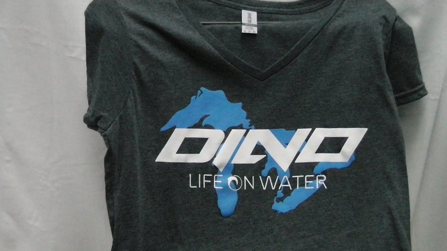Dino Life on Water Women's V-neck T-shirt